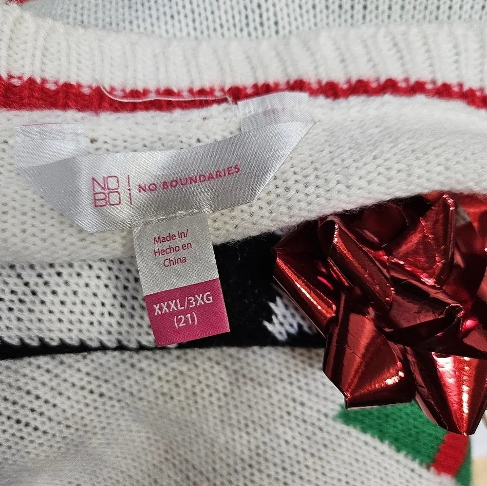 No Boundaries Santa's Favorite Red Sequin Ugly Sweater 100% Acrylic Sz XXXL